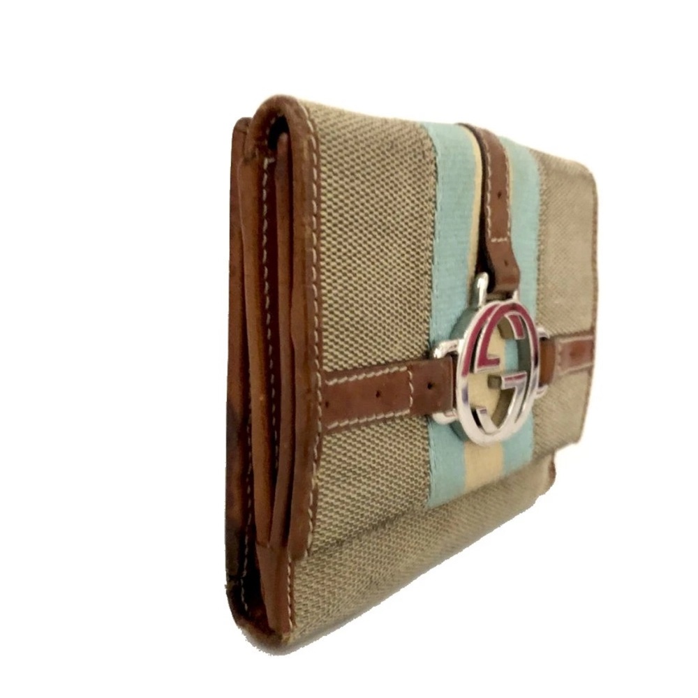 GUCCI Interlocking G Sherry Line Canvas Bifold Wallet - Picture 4 of 9